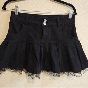 Goth Skirt with Lace Hem (Dolls Kill)